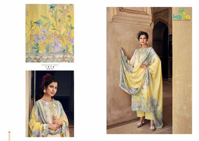 Jannat By Karva designer Viscose Muslin Digital Printed Dress Material Wholesale Shop In Surat